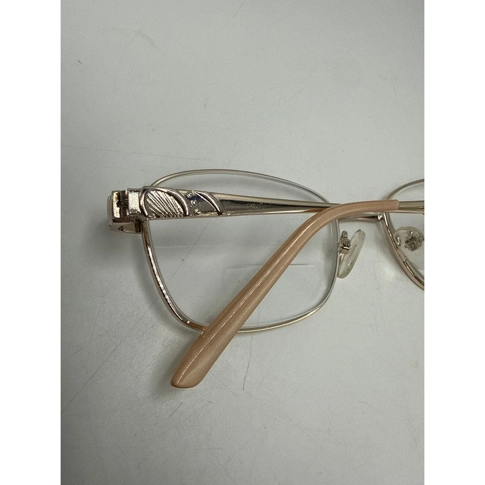 Modern Amelia Gold Tone Metal Eyeglass Frames 54-19-135 Rectangular